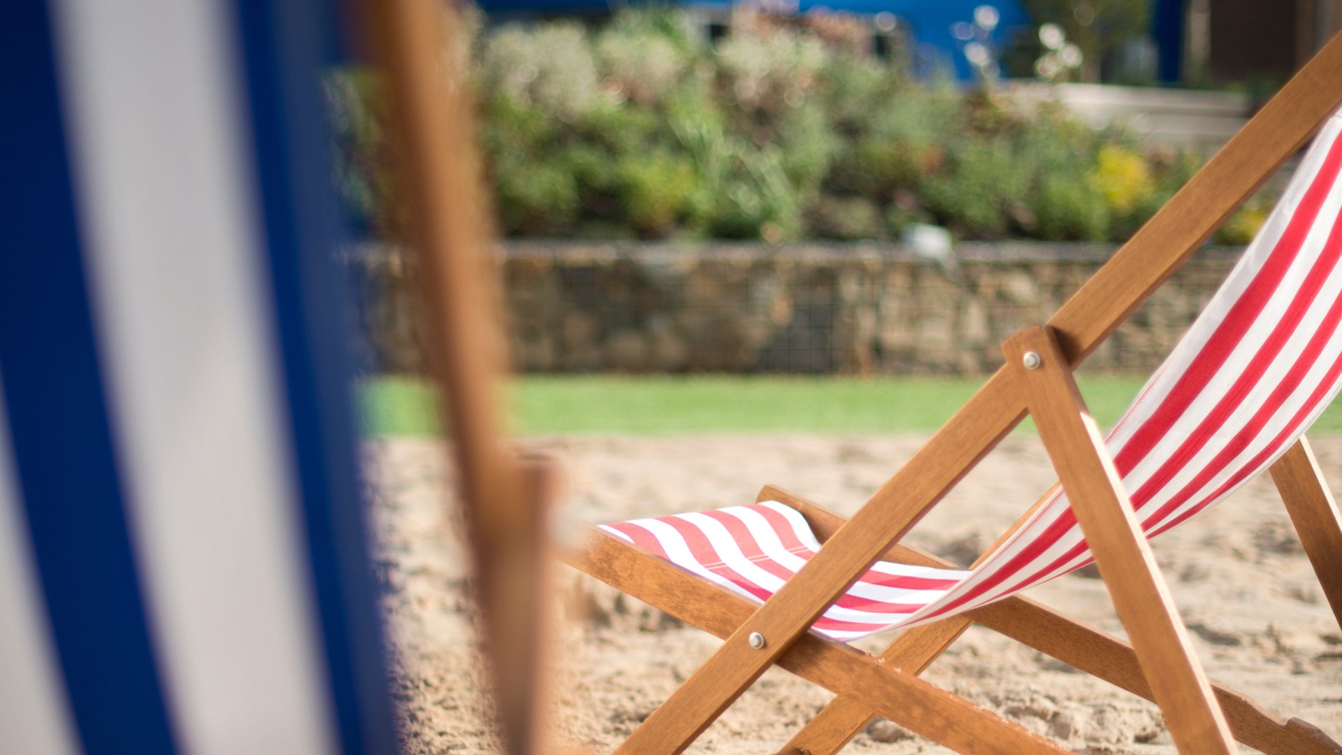 An image of the beach on the campus at Edge Hill University.