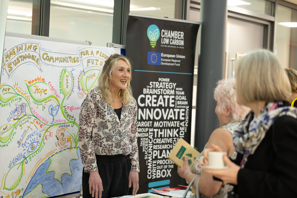 One of the information stalls at the Lancashire Community Climate Action Forum held at Edge Hill University.
