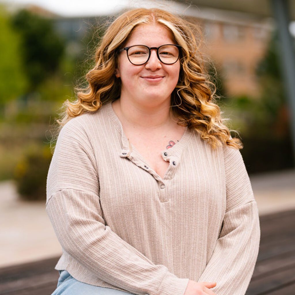 Third-year student Paige Pickles on campus