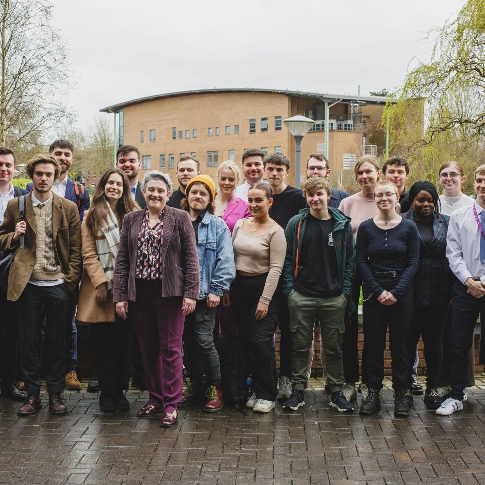 students stood alongside Ashley Dalton MP