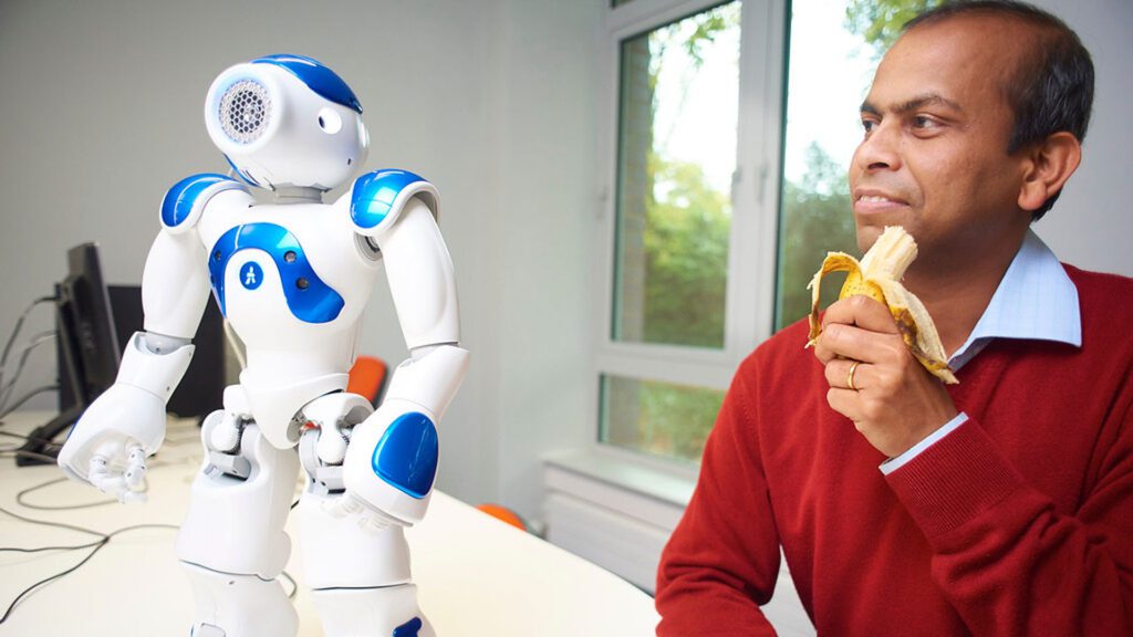 Ardhendu Behera with Robbie the Robot