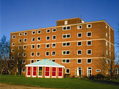 Exterior of Lancashire Halls, 1976