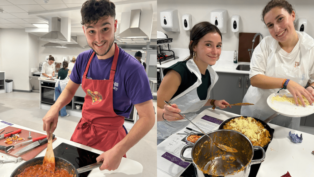 students attending student life's learn2cook programme