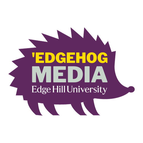 Image of 'EDGEHOG RADIO logo, a purple, non-photographic image of a hedgehog.