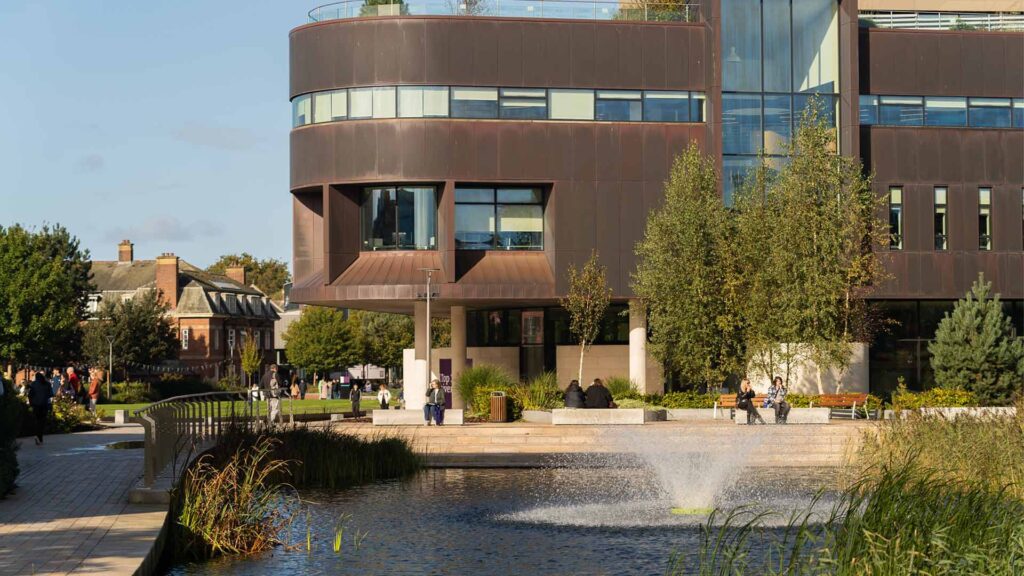 Image of campus with Catalyst as the focus.