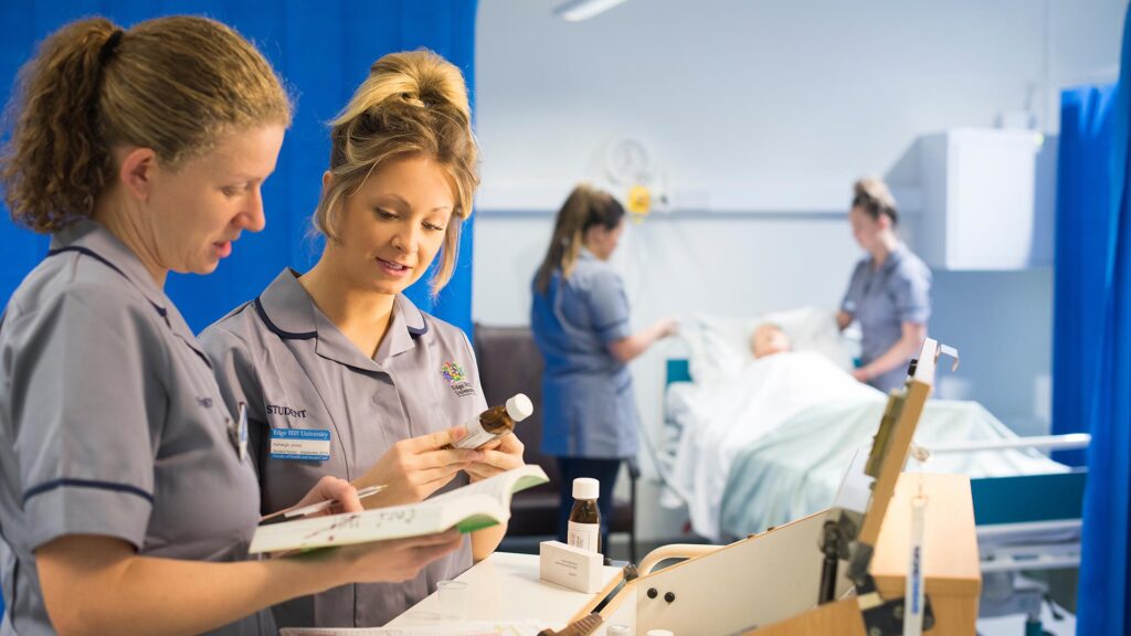 Student engaging in placement in health setting