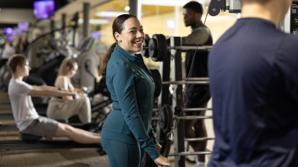 Gym instructor in the Edge Hill Sports centre