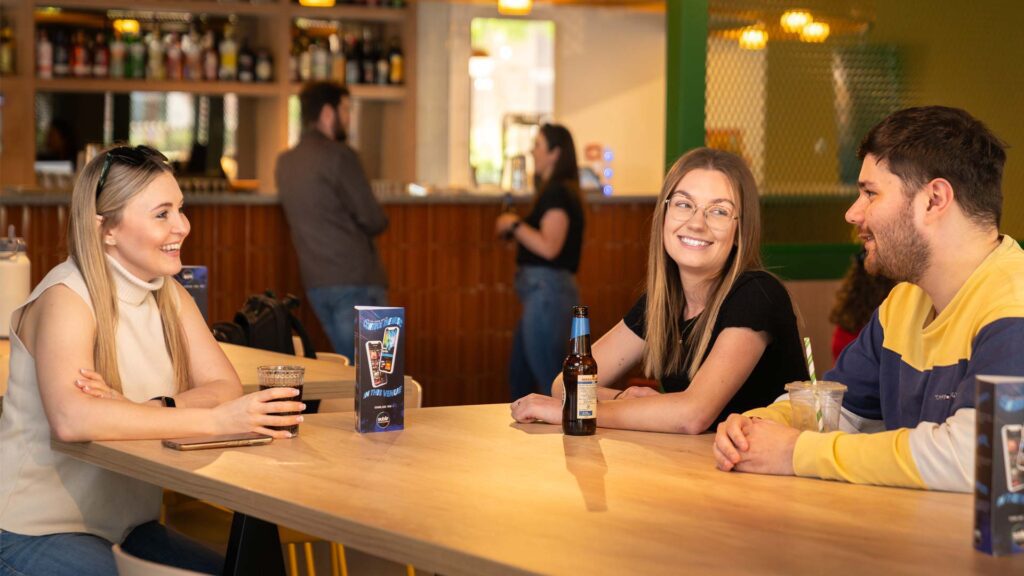 Students socialising in the Student's Union bar
