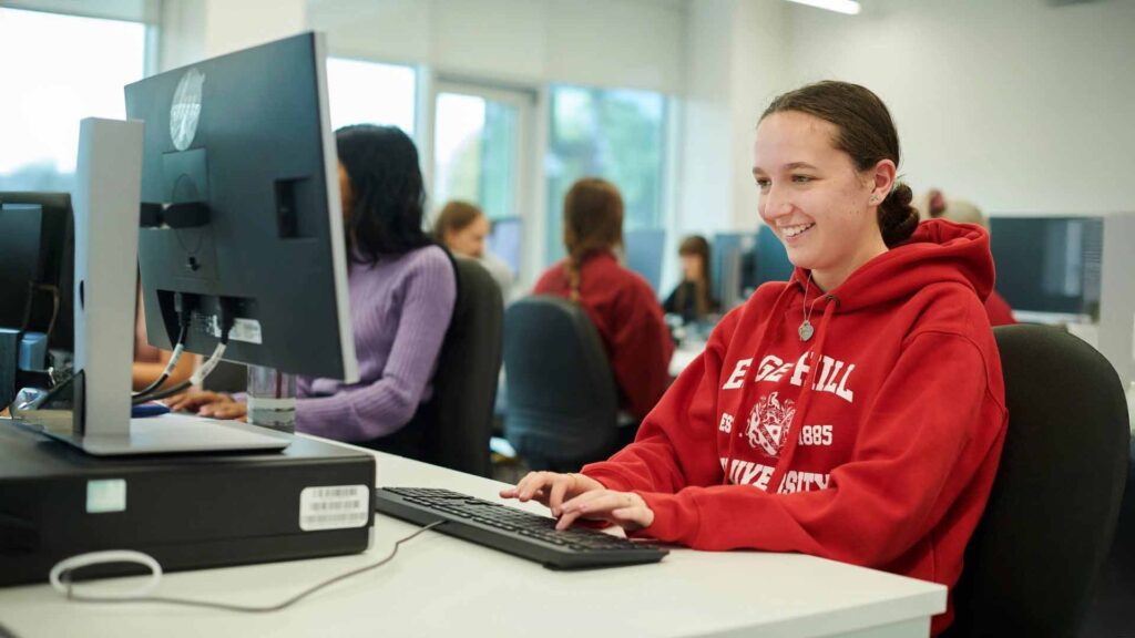Image of student working on a computer
