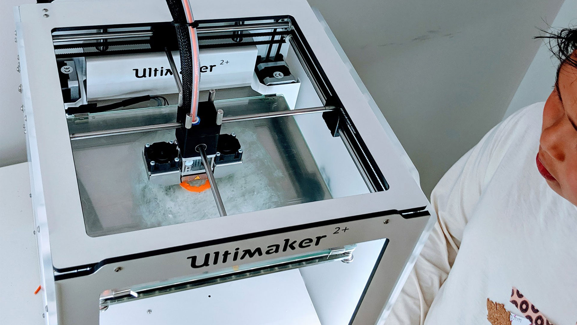 A 3D printer printing an item