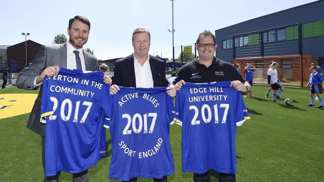 Michael Salla, Director of Health and Sport, Everton Football Club, Ronald Koeman, Manager, Everton Football Club (2016-17, Centre), Professor Andy Smith, Edge Hill University (Right)