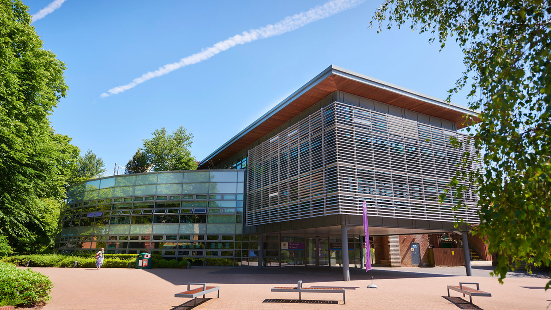 Business School exterior on a sunny day