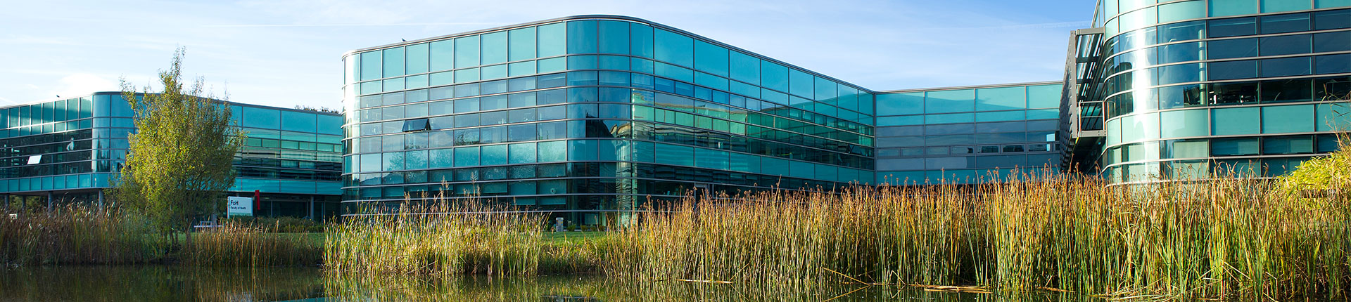 Outside shot of the modern Faculty of Health and Social Care building