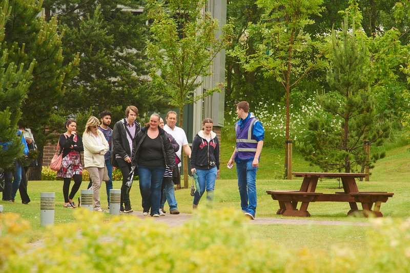 Students at an open day