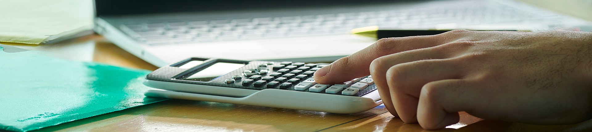 Student using a calculator