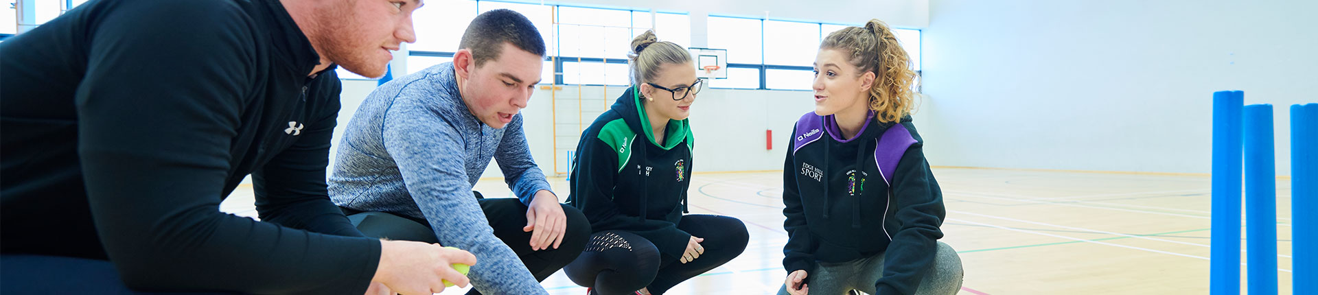 Students in a sports hall