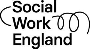 Social Work England logo.