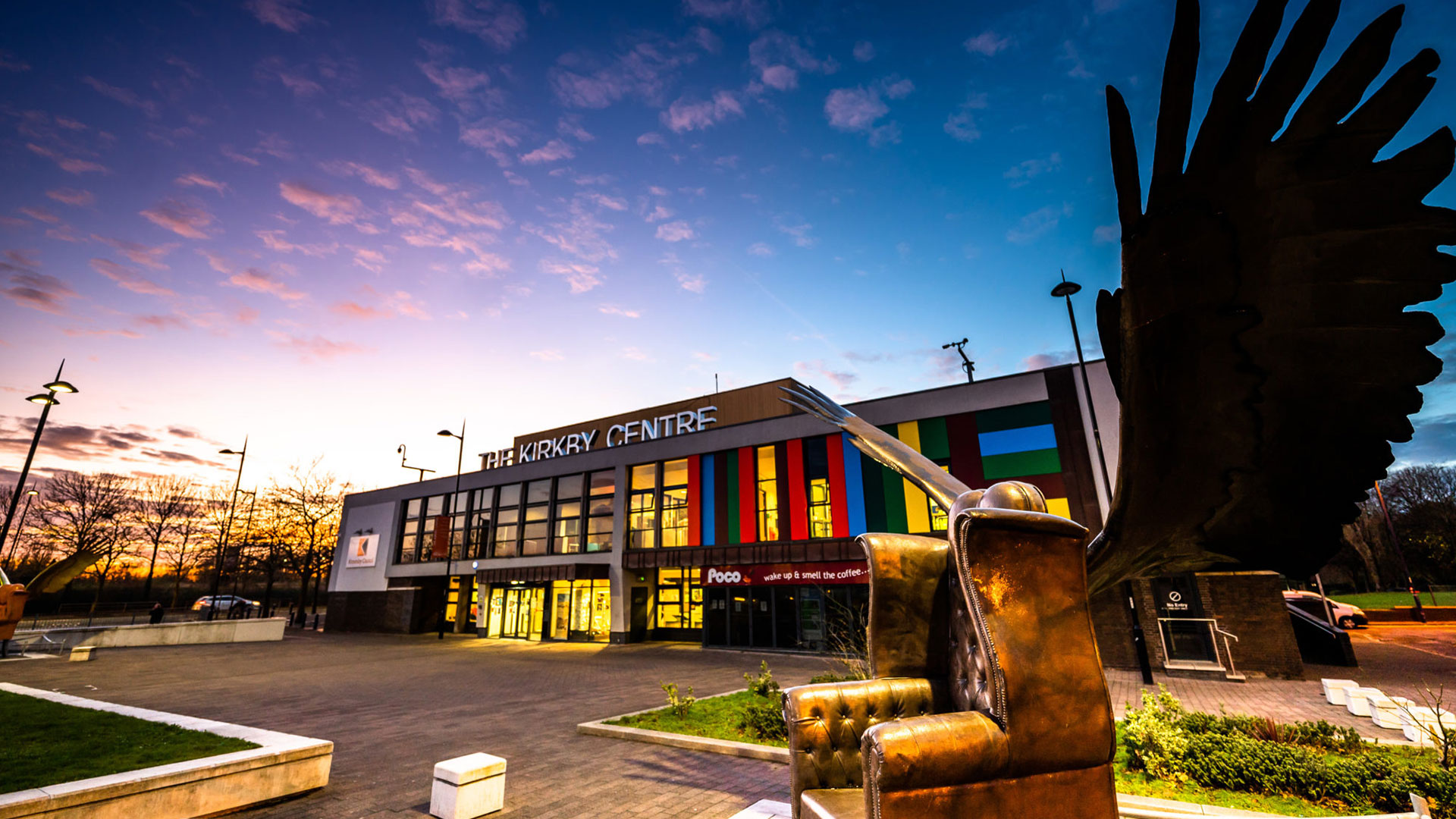 The Kirkby Centre lit up
