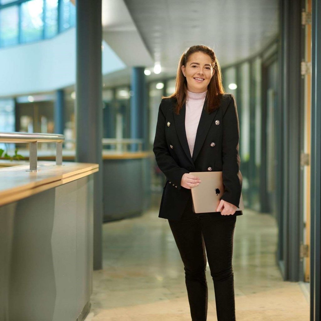 Student Emma Hall in the Business School