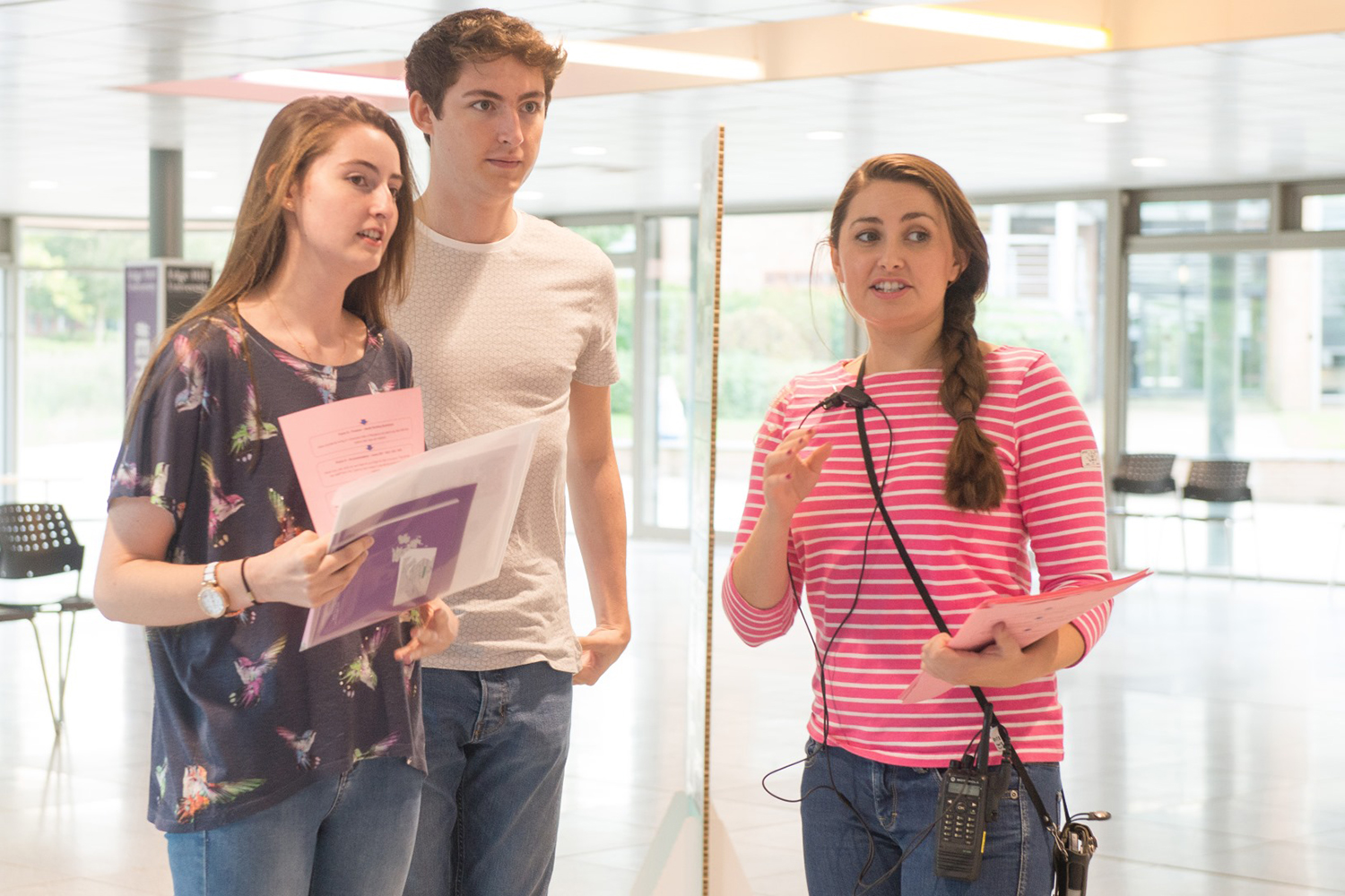 Students receive advice from a member of staff in the Faculty of Health, Social Care and Medicine.