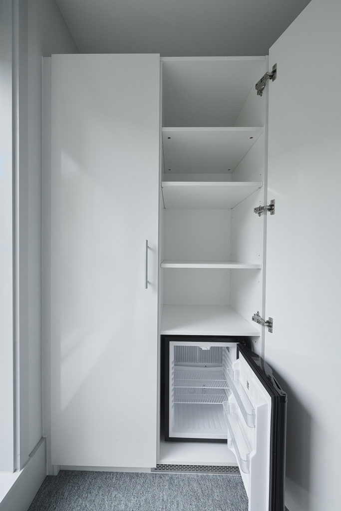 Mini-fridge in a wardrobe in Palatine Court.