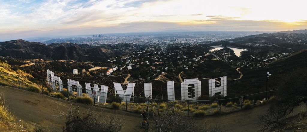 Hollywood sign in LA, America