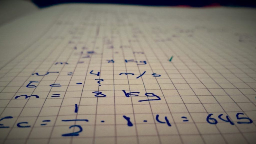  An image of maths calculations on a piece of paper. 