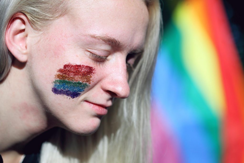 supporter at pride month celebrations