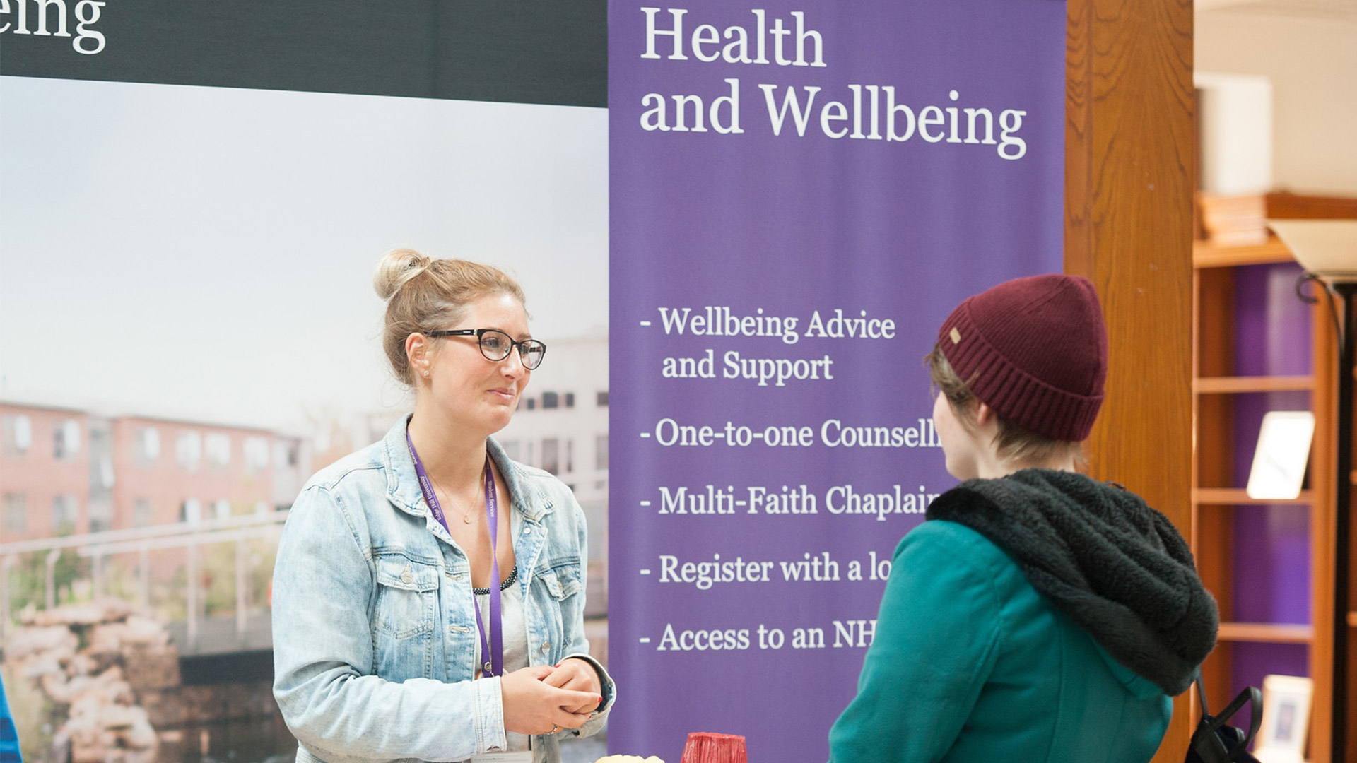 Health and wellbeing stand at an open day
