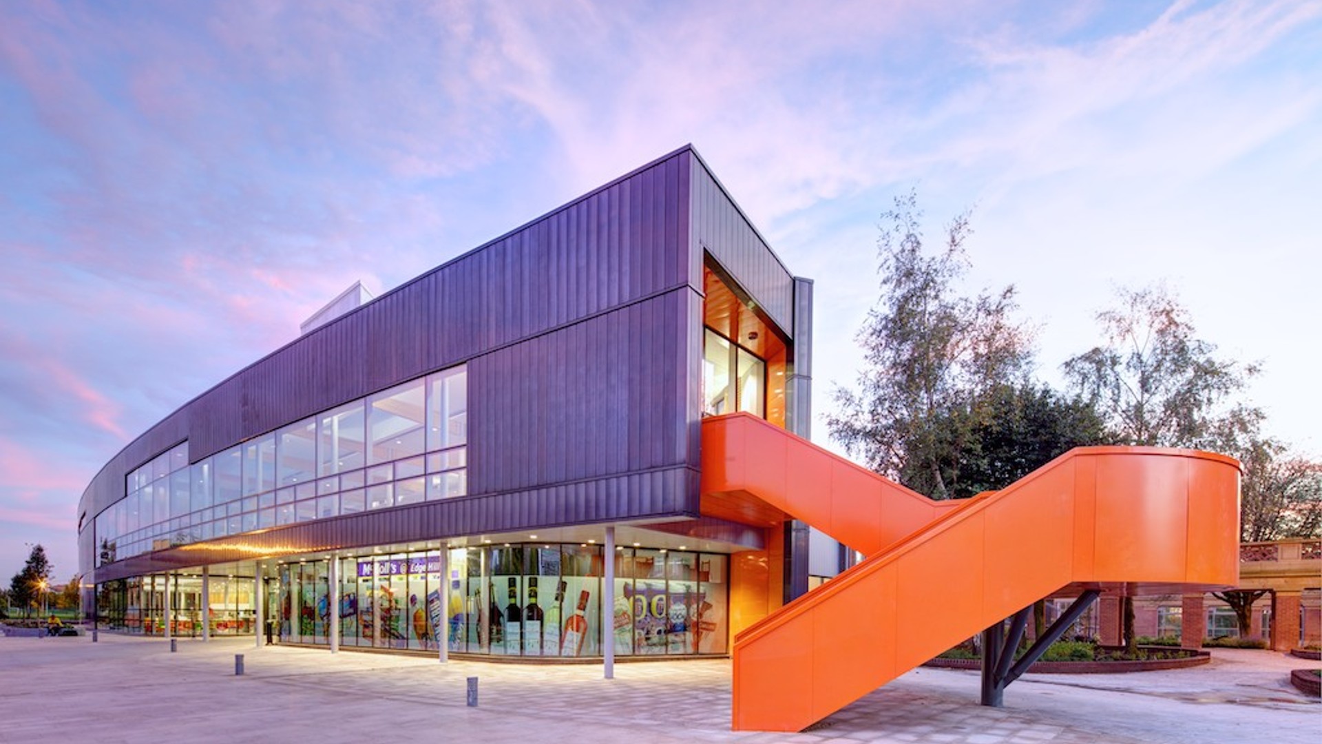 An image of "The Hub" building on the Edge Hill University campus.