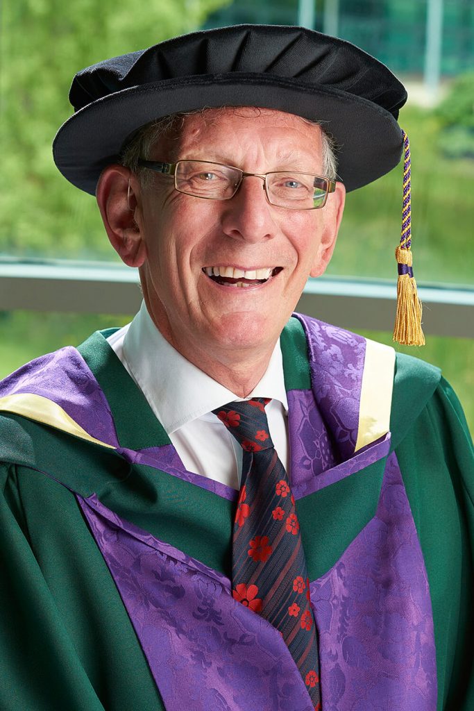 Former Pro-Vice Chancellor Mark Flinn ready to receive his honorary degree.