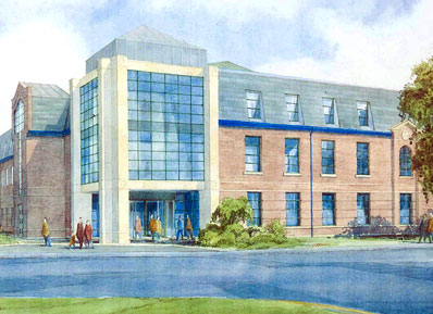 Watercolour illustration of Learning Resources Centre