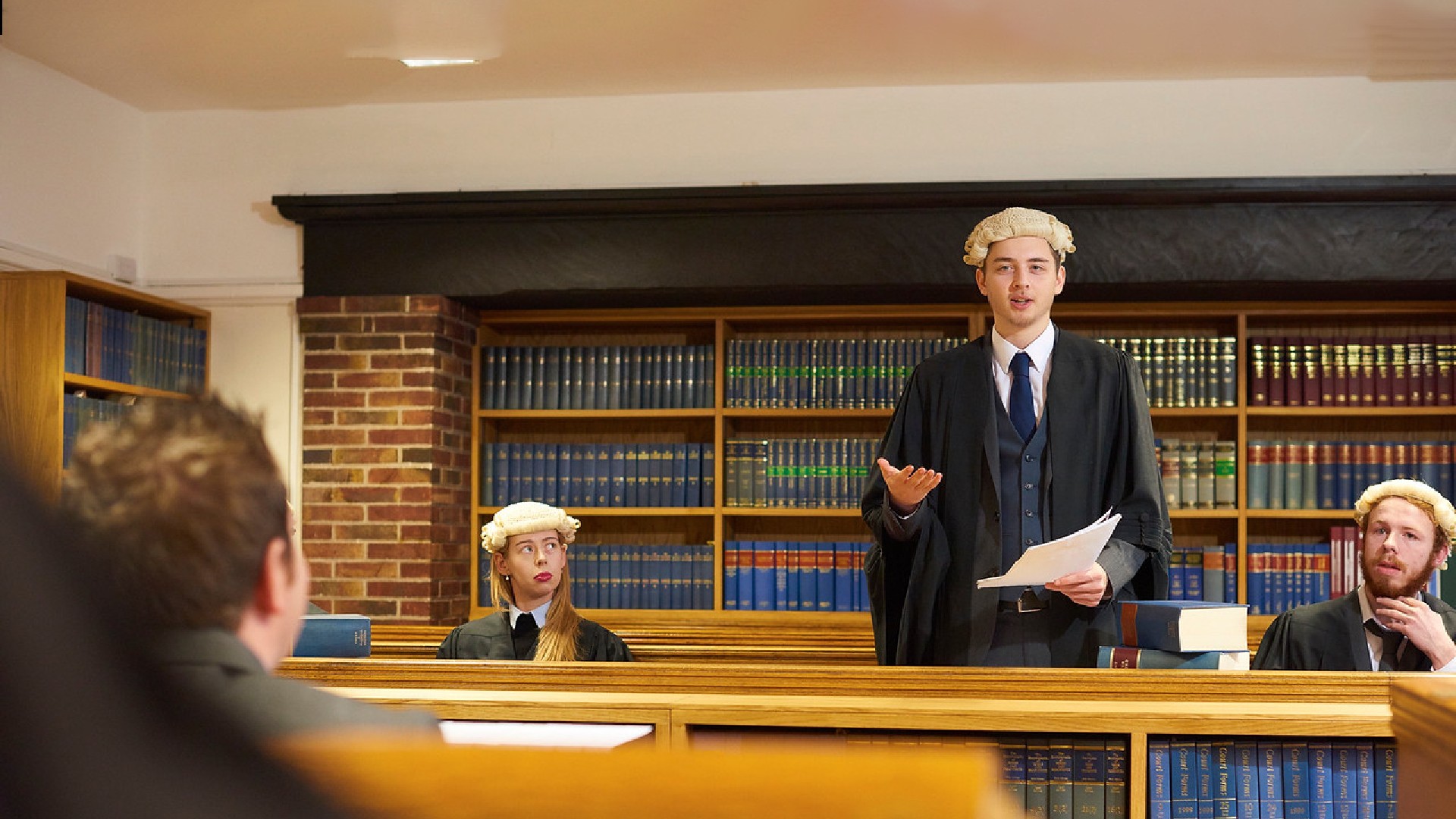 An image of law students holding a moot.
