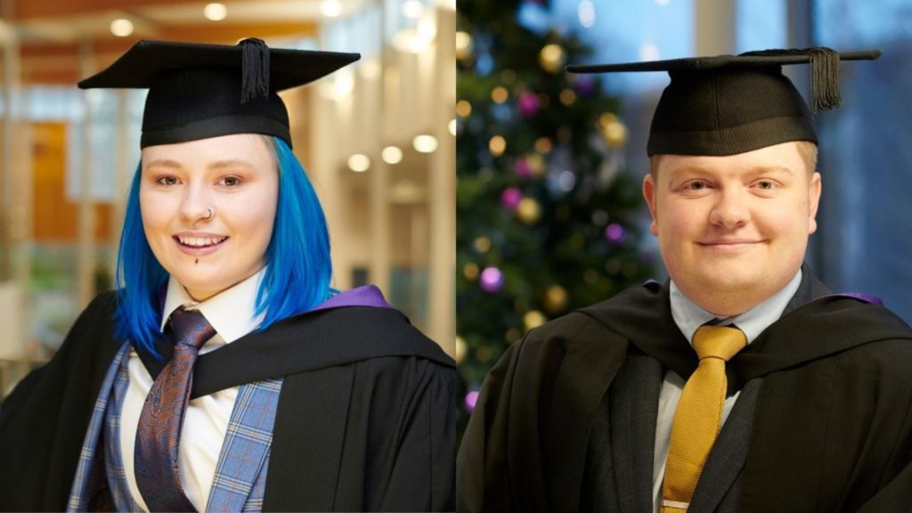 Pictures of Television students in graduation clothing