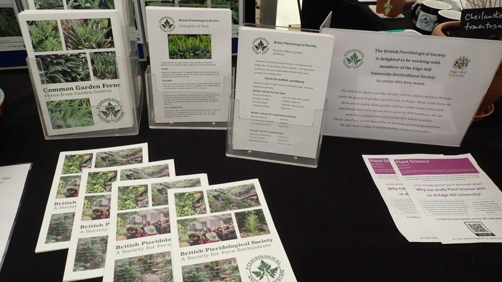 Leaflets and booklets from collaboration between Edge Hill University Horticultural Society and The British Pteridological Society