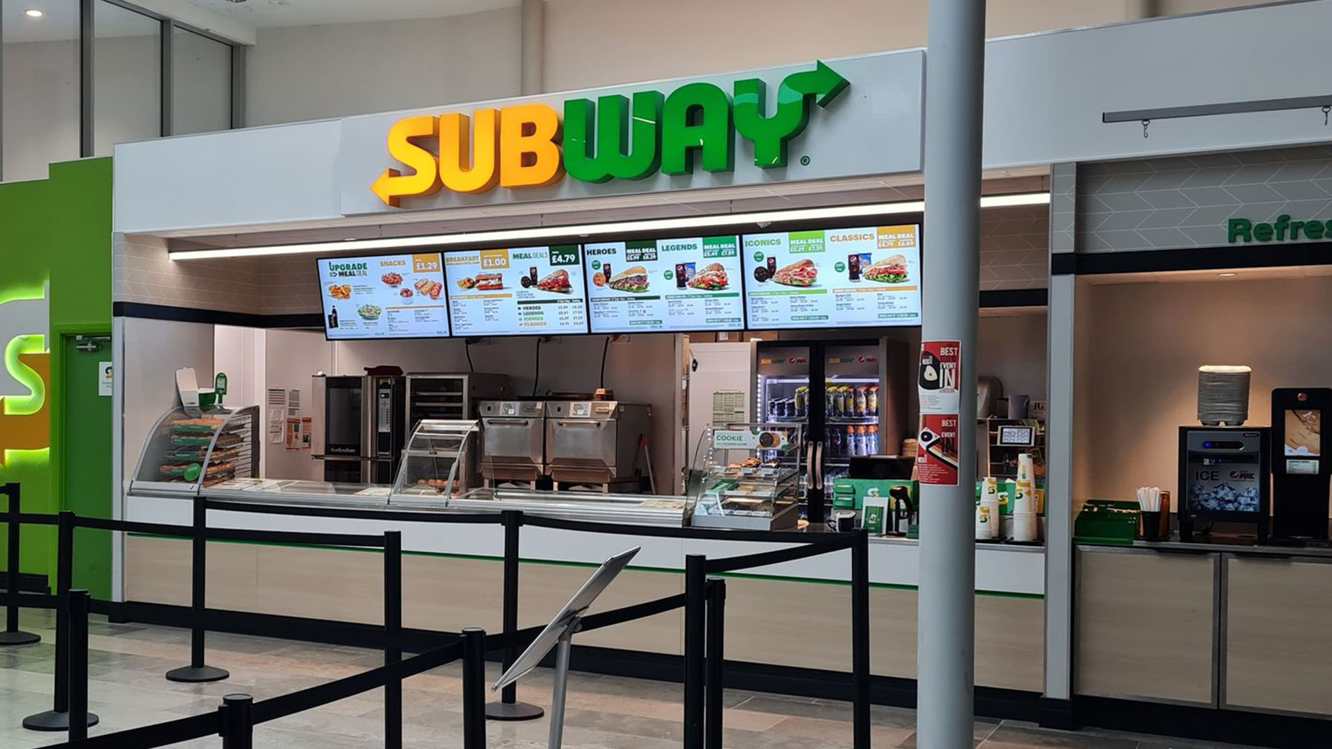 Subway counter in the Hub