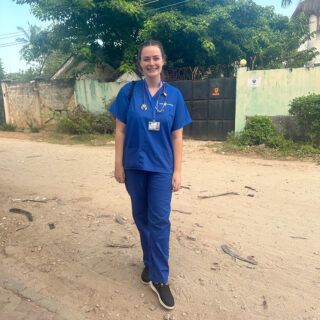 Jade Ainsworth, mental health nursing student, on placement in Tanzania.