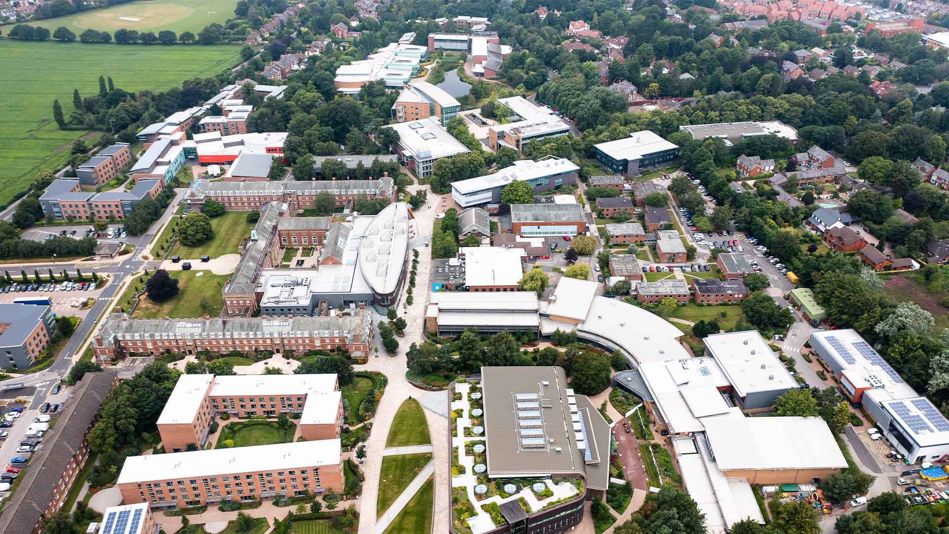 aerial map of Edge Hill University's campus