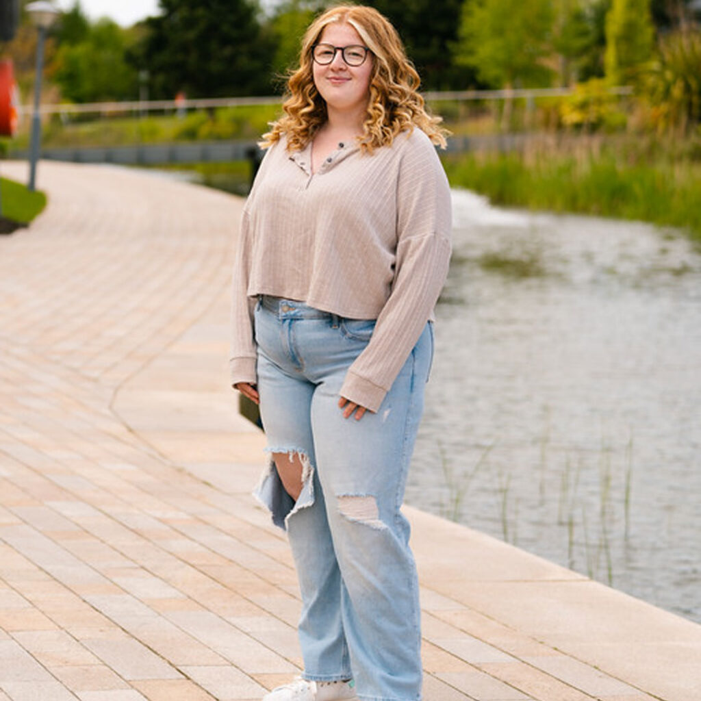 Third-year student Paige Pickles on campus