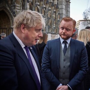 Prime minister Boris Johnson with Travis Frain