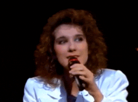 Celine Dion performing at the 1988 Eurovision Song Contest.