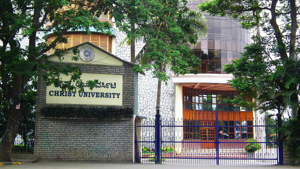 Exterior shot of Christ University in India.