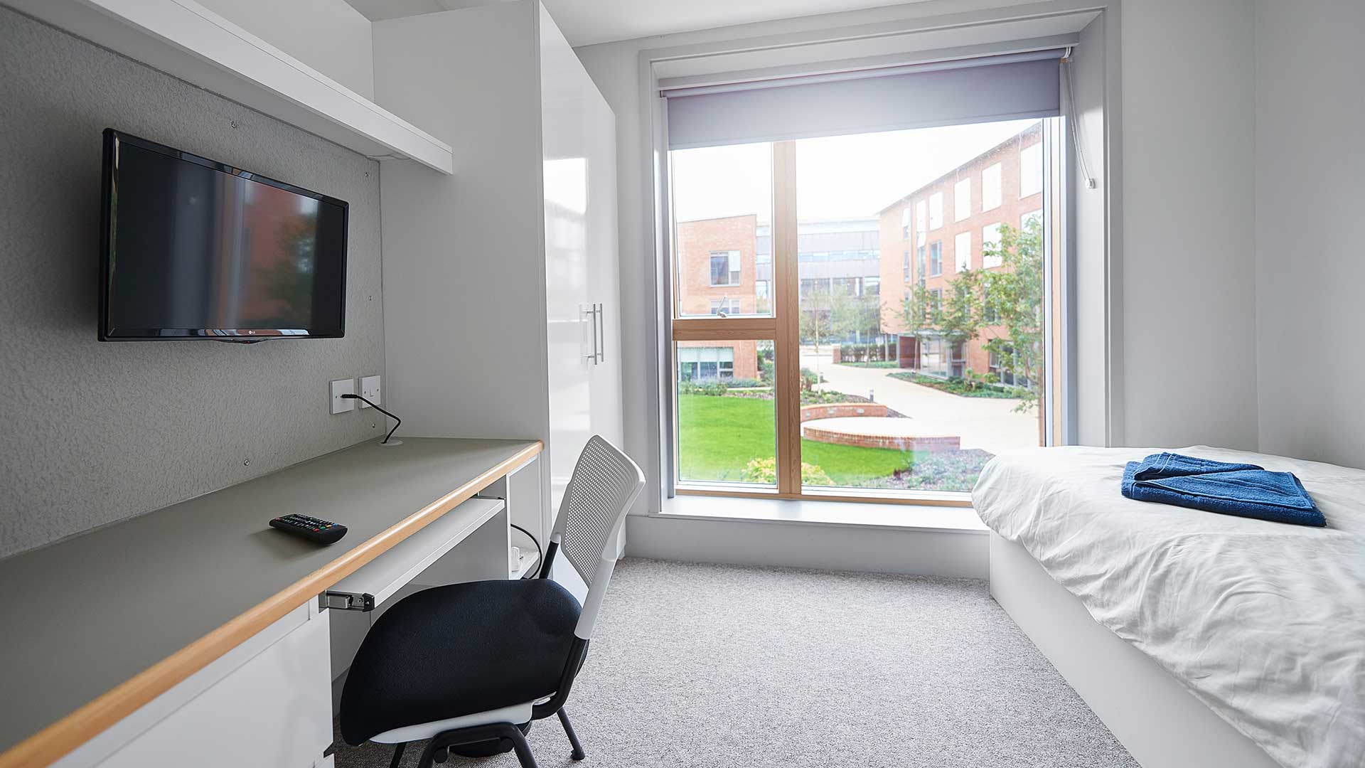 Empty on campus accommodation room