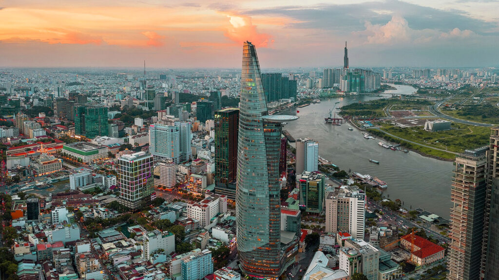 Panoramic shot of Ho Chi Minh city, Vietnam.