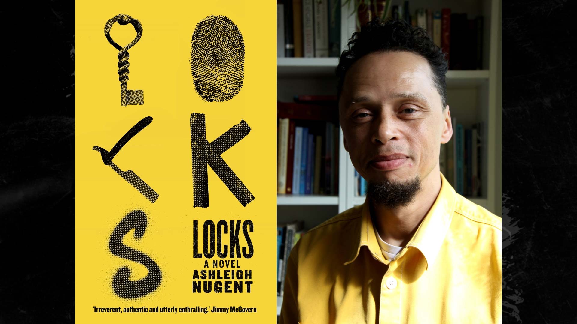 The cover of Ashleigh Nugent's novel LOCKS, alongside Nugent's headshot.