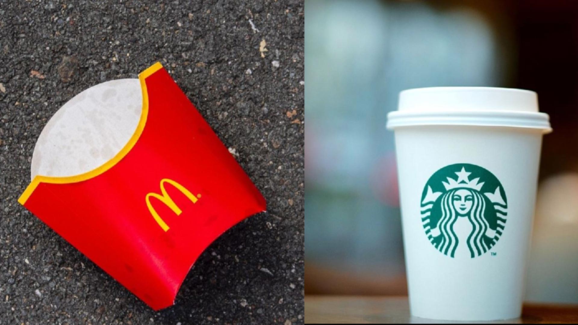 McDonalds carton and Starbucks carton