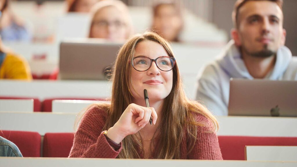 female student in lecture