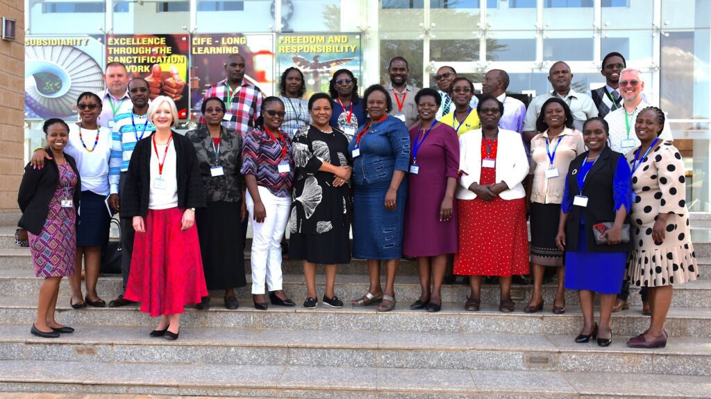 Edge Hill University staff working with academics from Kenya.