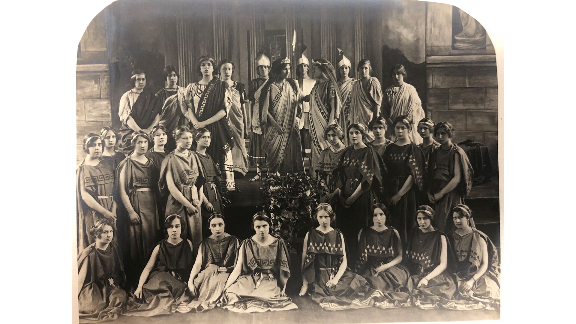 A performance of an unknown Greek play. The photo will be on display as part of an exhibition exploring the history of theatre and performance at Edge Hill University.