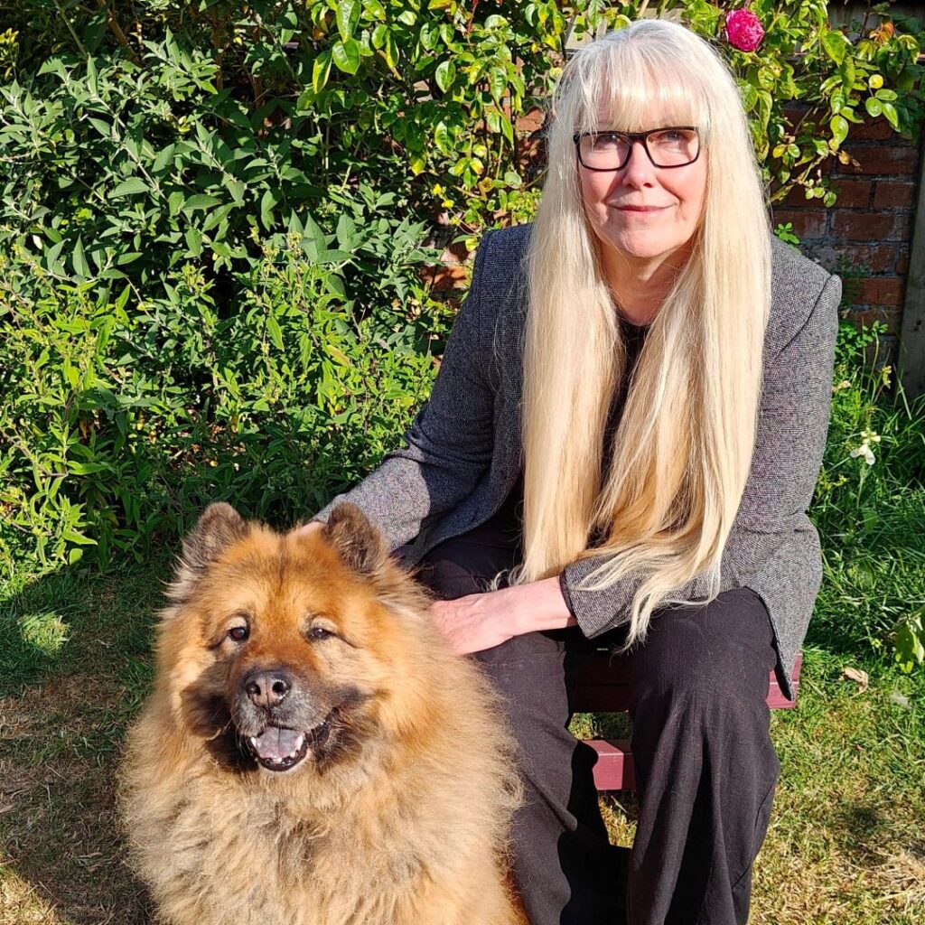 Professor Claire Parkinson with her dog Cosmo.